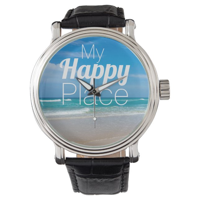 My Happy Place Beautiful Turquoise Beach Watch (Front)