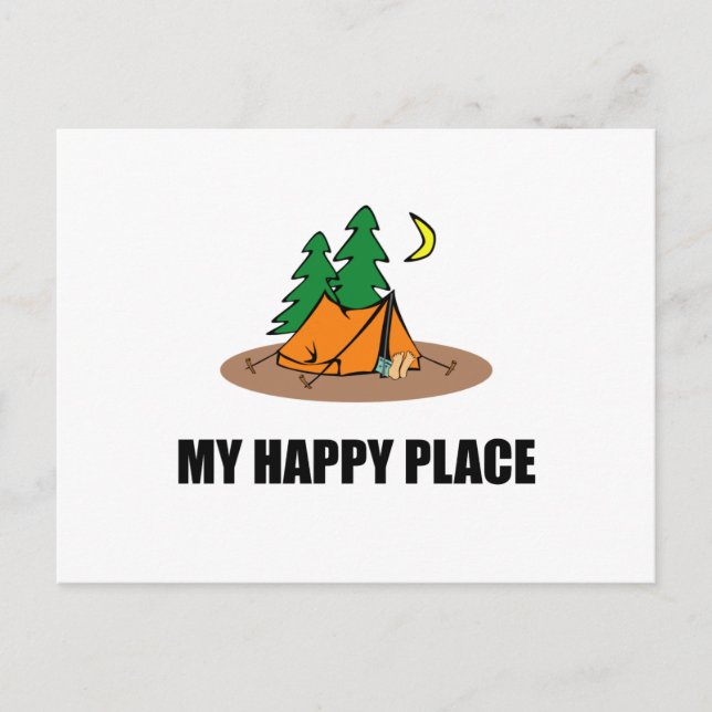 My Happy Place Camping Tent Postcard (Front)