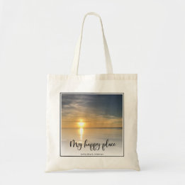 My Happy Place Custom Full Photo Framed Tote Bag