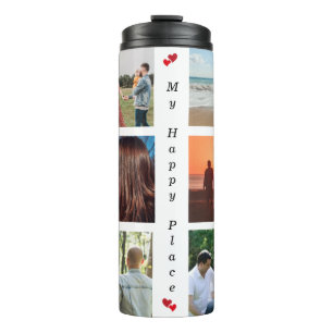 My Happy Place Customisable Family Photo 6 Picture Thermal Tumbler