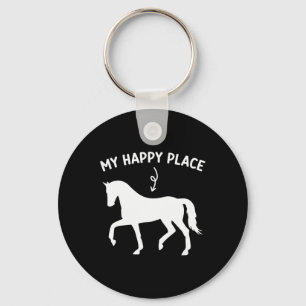 My Happy Place Funny Horse Lover Horseback Riding Key Ring