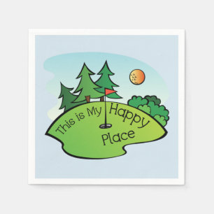 My happy place golf napkins