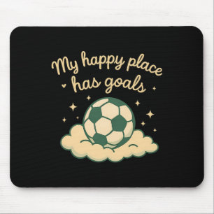 My Happy Place Has Goals Pastel Soccer Fan Cloud D Mouse Mat