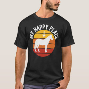 My Happy Place Horse Lover, Equestrian, Horseback T-Shirt