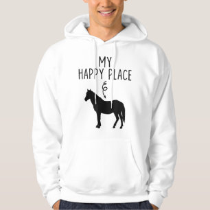 My Happy Place Horse Lover Gifts Horseback Riding Hoodie