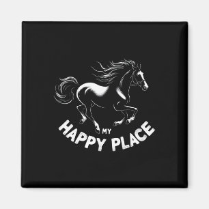 My Happy Place Horse Lover Gifts Horseback Riding Magnet