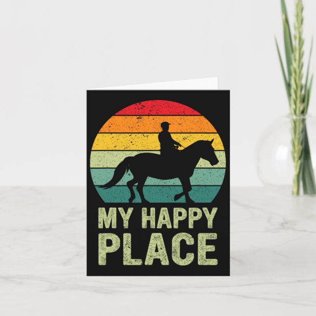 My Happy Place Horse Lover Horseback Riding Equest Card (Front)
