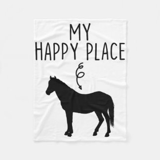My Happy Place Horse Lover S Horseback Riding Eque Fleece Blanket