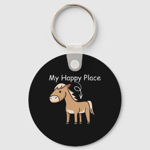 My Happy Place Horseback Riding Equestrian Lover C Key Ring