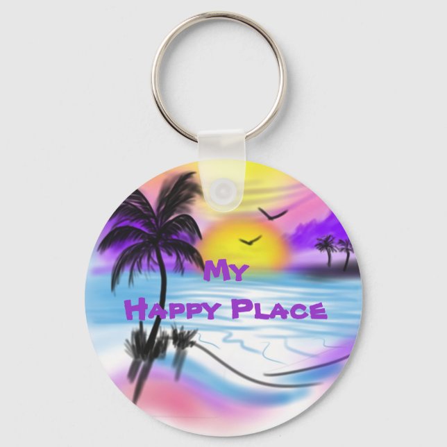 My Happy Place Key Ring (Front)