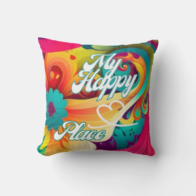 MY HAPPY PLACE THROW PILLOW (Front)