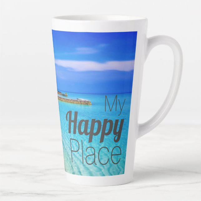 My Happy Place | Tropical Beach Photo Latte Mug (Right)