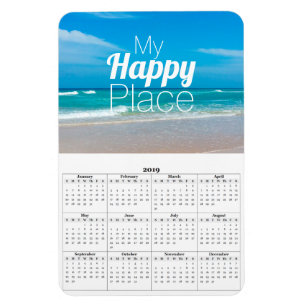 My Happy Place Turquoise Sandy Beach Magnet