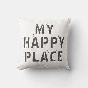 My Happy Place Typography Cushion