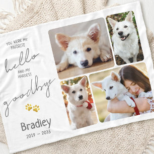 My Hardest Goodbye Photo Collage Pet Loss Memorial Fleece Blanket