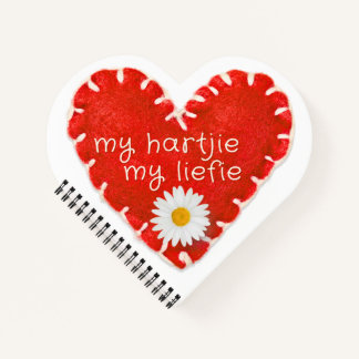 My Hartjie My Liefie Applique Heart and Daisy Notebook