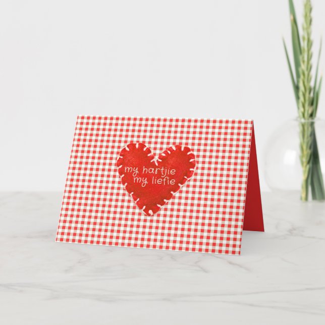 My Hartjie My Liefie Applique Heart Card (Front)