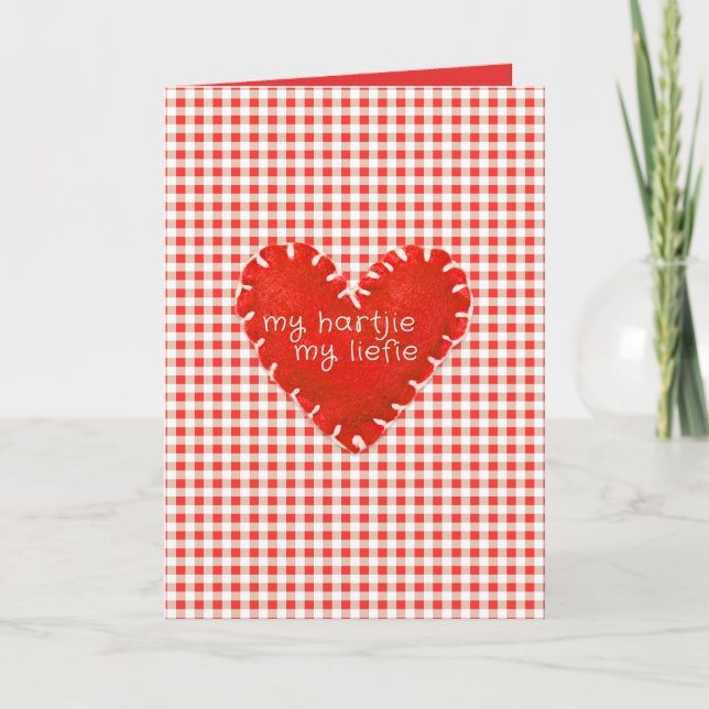 My Hartjie My Liefie Applique Heart Card (Front)