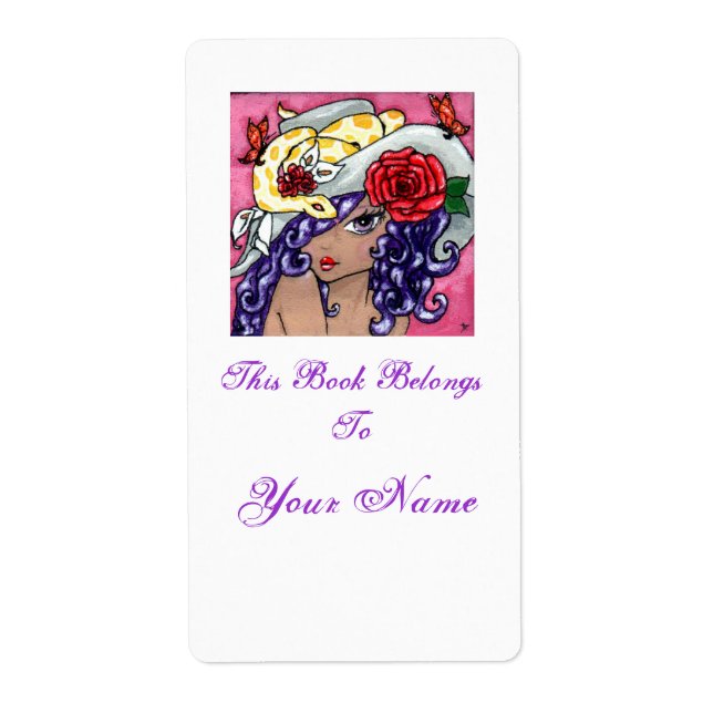 "My Hat Is Fabulous!" Bookplate (Front)