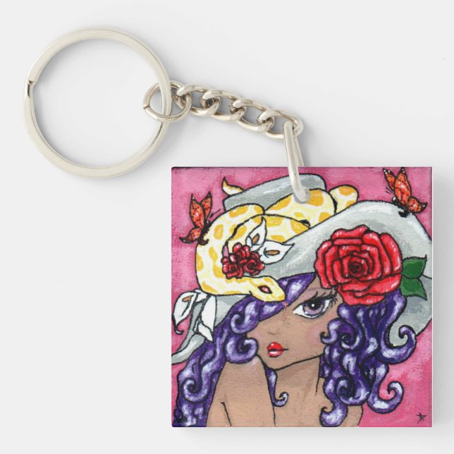 "My Hat Is Fabulous!" Key Chain (Front)