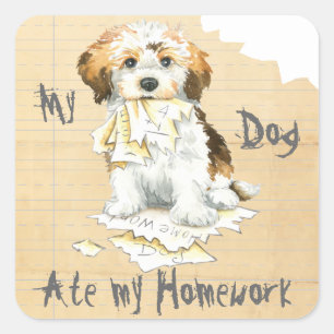 My Havanese Ate My Homework Square Sticker