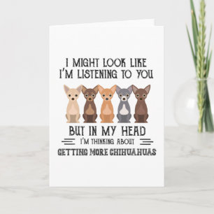 My Head I'm Thinking About Getting More Chihuahuas Card