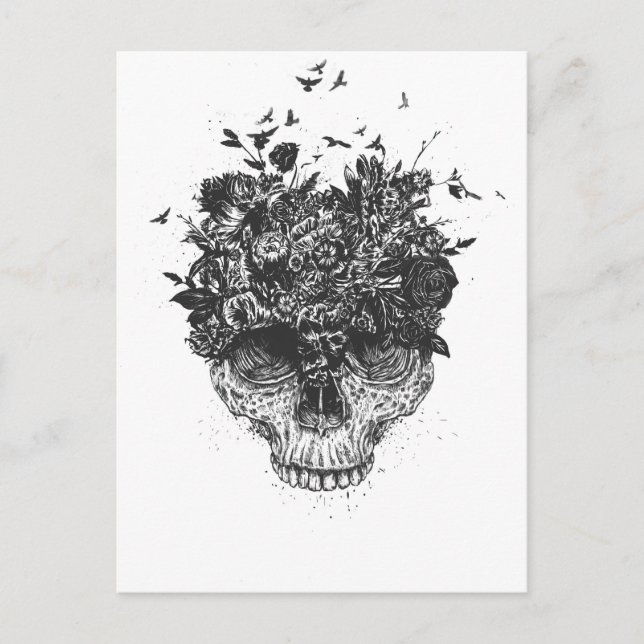 My head is a jungle (blackandwhite) postcard (Front)