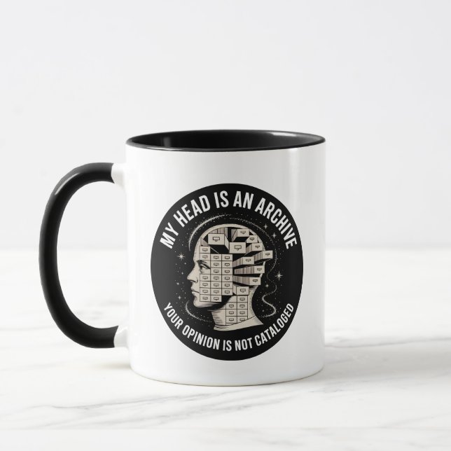 My Head is an Archive Funny Librarian Mug (Left)