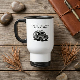 My Heart Among Trees Tents Nature Lover Camping Travel Mug