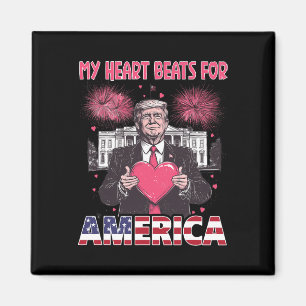 My Heart Beats For America Trump Valentine's Day 1 Magnet