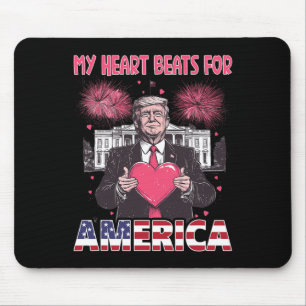 My Heart Beats For America Trump Valentine's Day 1 Mouse Mat