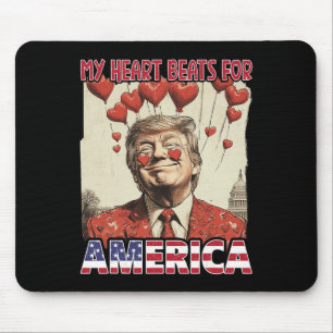 My Heart Beats For America Trump Valentine's Day 2 Mouse Mat