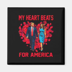 My Heart Beats For America Trump Valentine's Day 3 Magnet