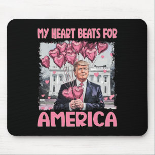 My Heart Beats For America Trump Valentine's Day Mouse Mat
