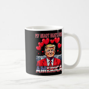My Heart Beats For America Trump Valentine's Day U Coffee Mug