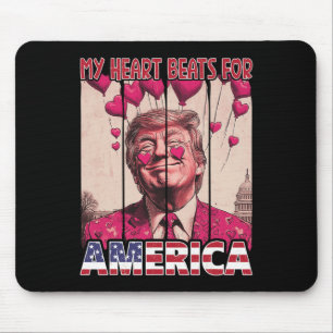 My Heart Beats For America Trump Valentine's Day U Mouse Mat
