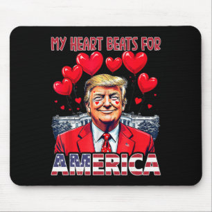 My Heart Beats For America Trump Valentine's Day U Mouse Mat