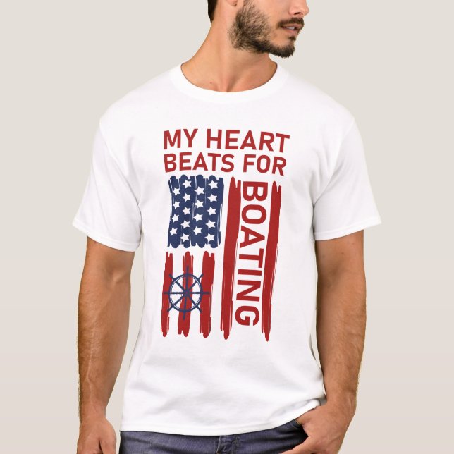 My Heart Beats For Boating T-Shirt (Front)