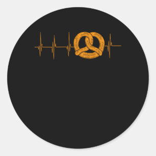 My Heart Beats for National Pretzel Day Classic Round Sticker
