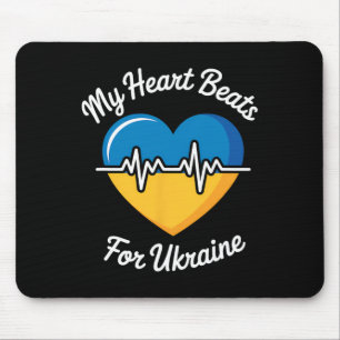 My Heart Beats For Ukraine Heart Ukrainian Flag He Mouse Mat
