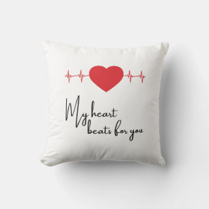 My heart beats for you cushion