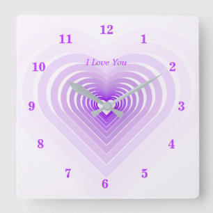 My Heart Beats For You - I Love You - Customisable Square Wall Clock