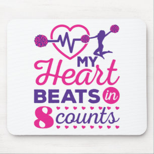 My Heart Beats in 8 Counts Cheerleading Cheer Mouse Mat
