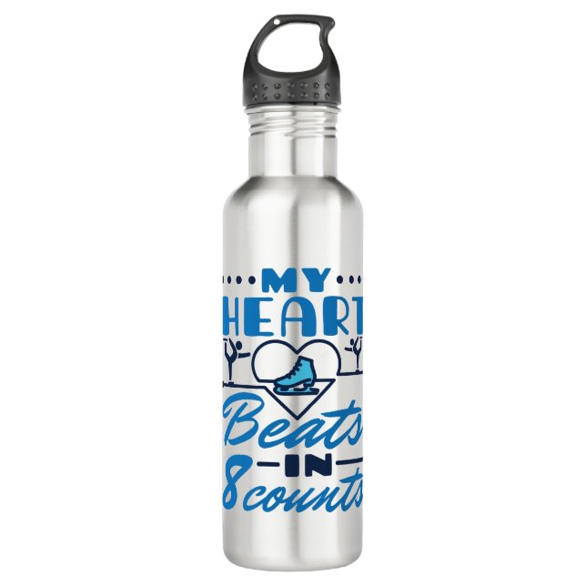 My Heart Beats in 8 Counts Figure Skating Skater 710 Ml Water Bottle (Front)