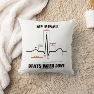 My Heart Beats With Love Electrocardiogram ECG Cushion