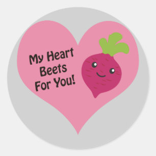 My Heart Beets for you Classic Round Sticker
