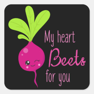My Heart beets for you love word art sticker