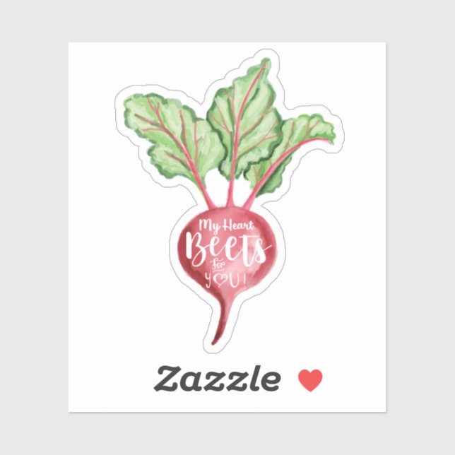 My Heart Beets For You, Watercolor Veggie Beet (Sheet)