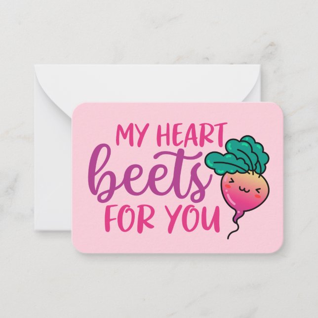My Heart Beets Funny Pun Cute Valentine's Day Card (Front)