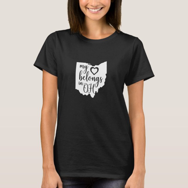 My Heart Belongs In Oh Ohio Us American State Prid T-Shirt (Front)